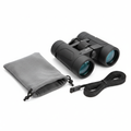 Pocket Binoculars Mini 8x with microfiber pouch and neck strap on white background